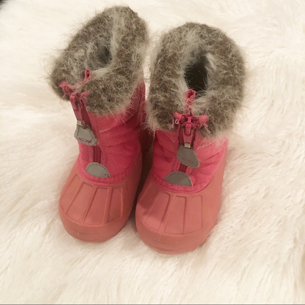 Cat & Jack 7 Pink Girls Snow Winter Boots